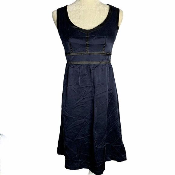 Proenza Schouler Silk Sleeveless Dress Black Blue - Picture 1 of 9
